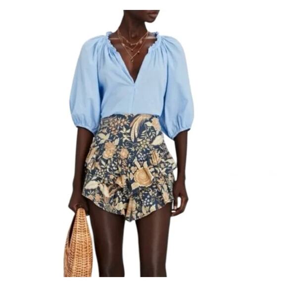 Xirena Jules Top Dark Periwinkle Purple Balloon Sleeves Women's Size Medium - Picture 2 of 11